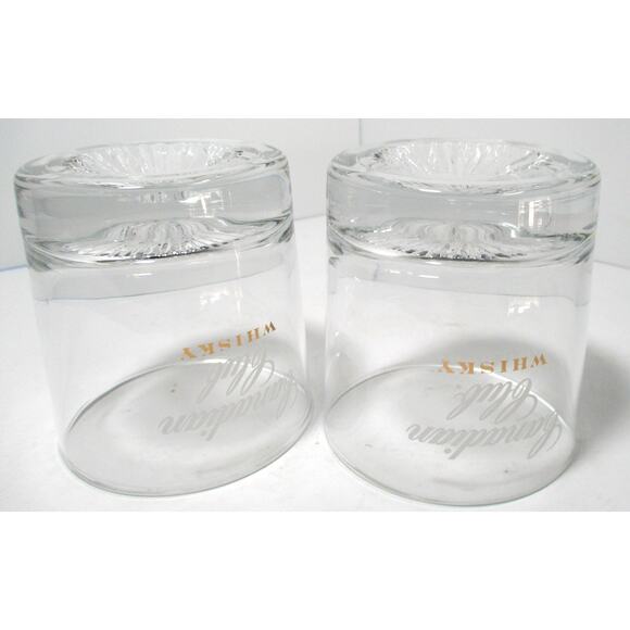 Canadian Club Whiskey On The Rocks Starburst Bottom Glasses Set Of 2 - Picture 6 of 6